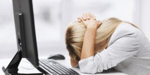 stressed woman with computer