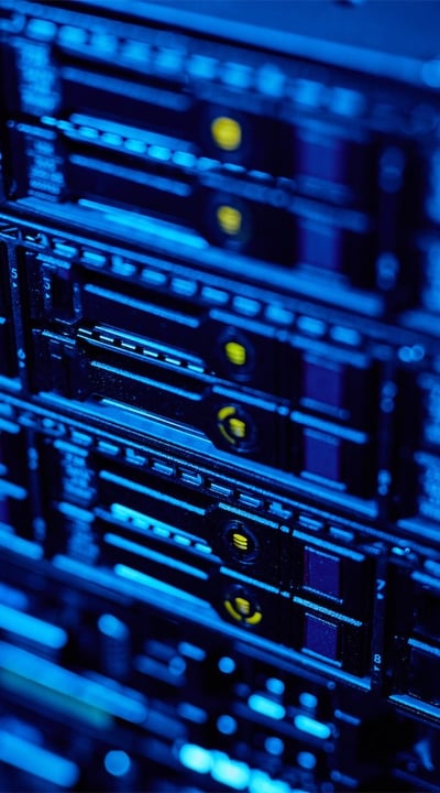 close up of data servers